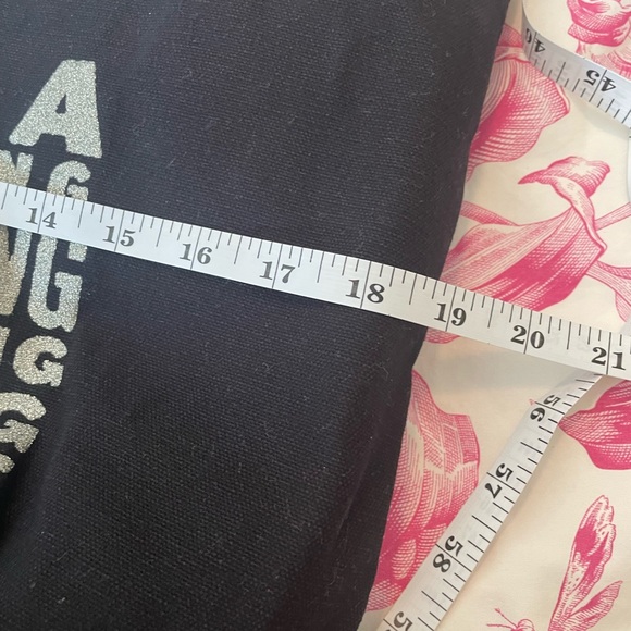 🏝️Big $9 Sale🏝️NWT - The Body Shop Canvas Tote Bag Black & Silver - Picture 6 of 8